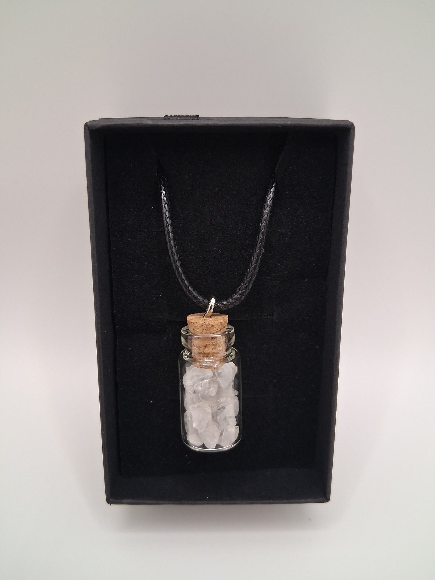 Clear Quartz jar necklace