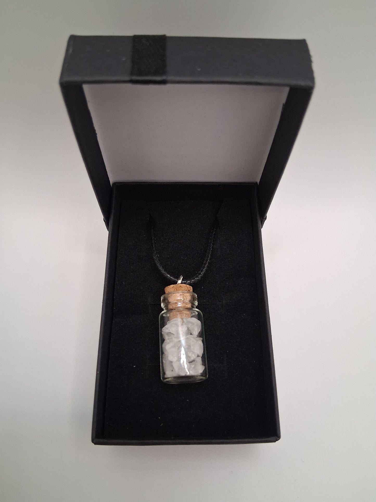 Clear Quartz jar necklace