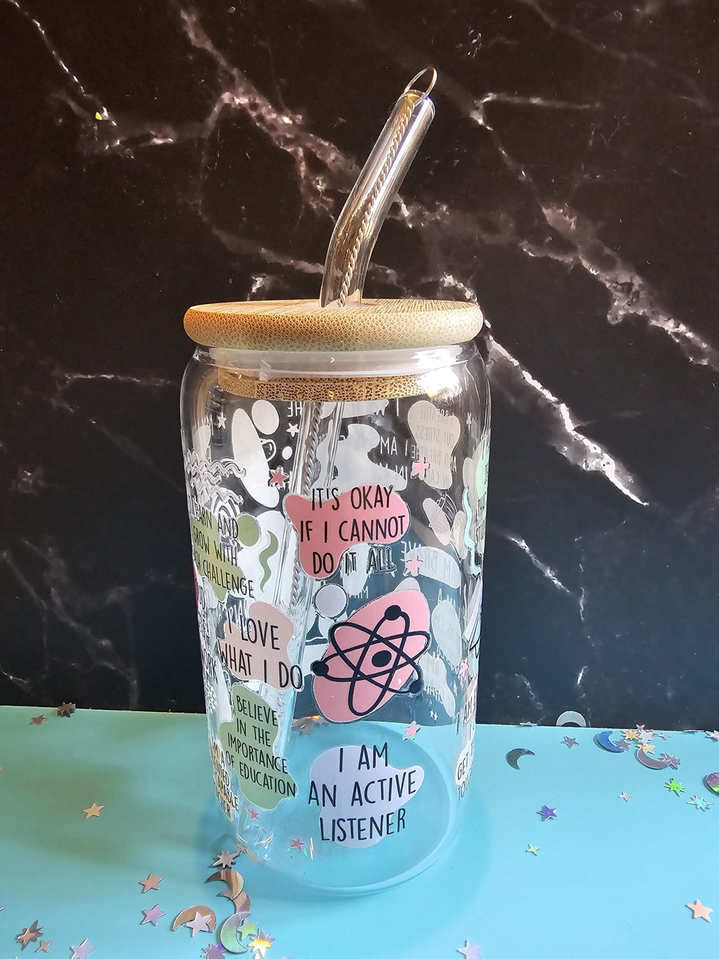 Teacher glass drinking tumbler gift