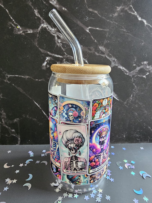 Bright coloured Skeleton Tumbler Glass