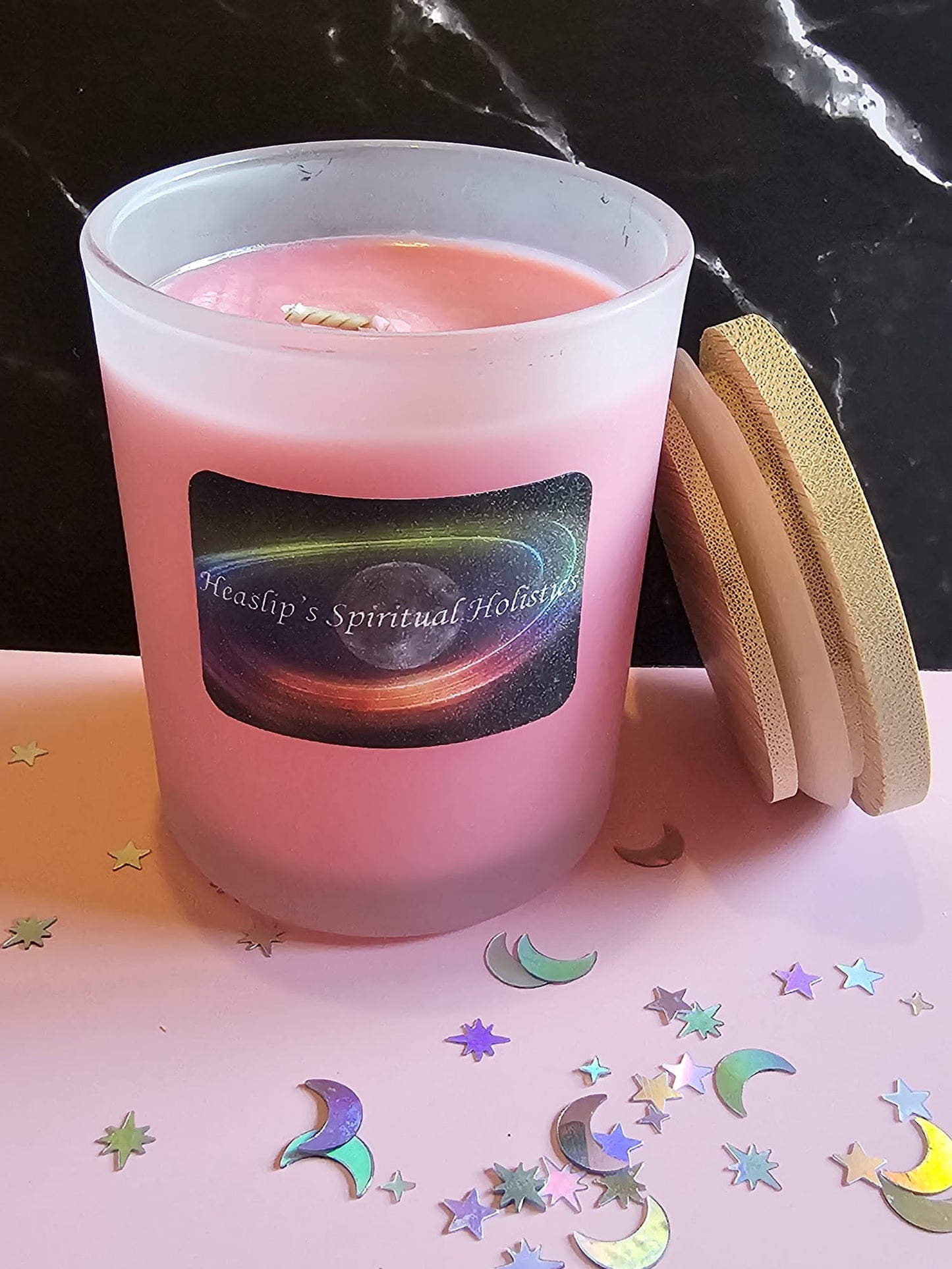 Pretty Energy fragranced candle.