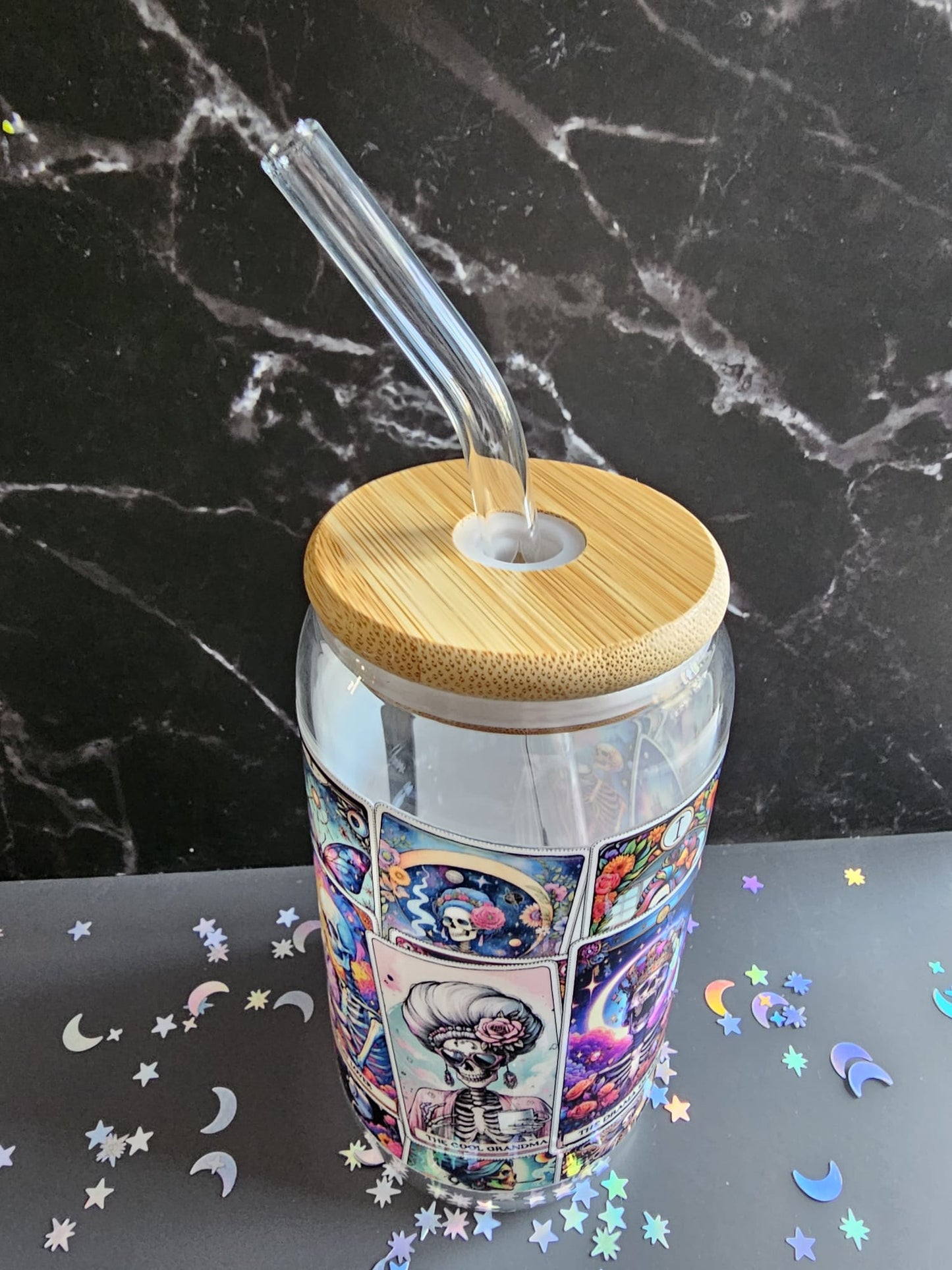Bright coloured Skeleton Tumbler Glass