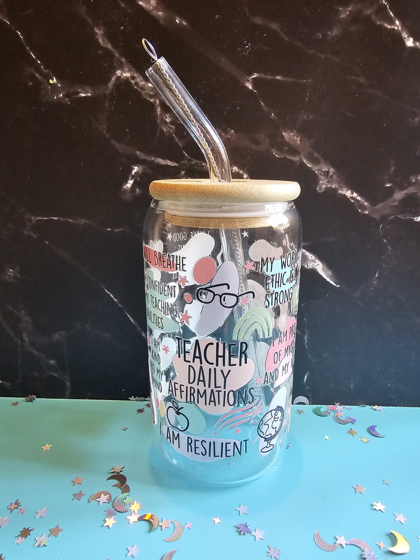 Teacher glass drinking tumbler gift