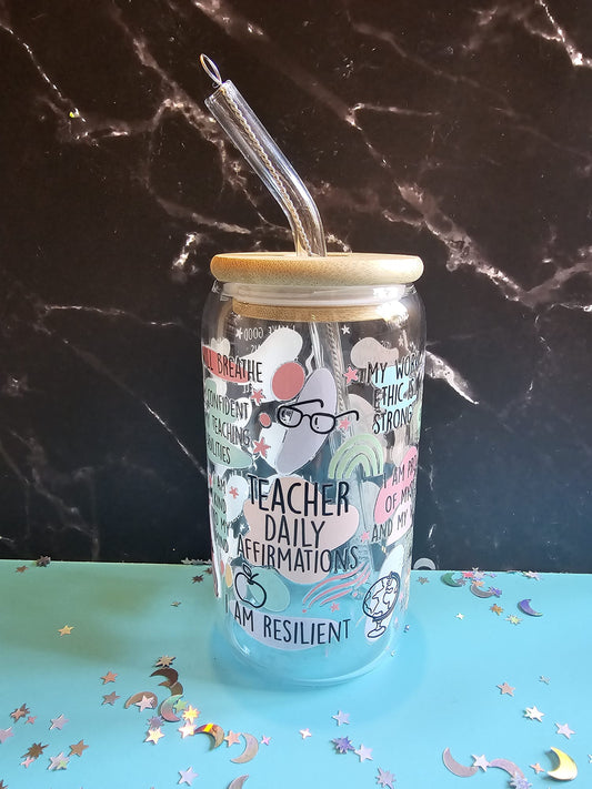 Teacher glass drinking tumbler gift