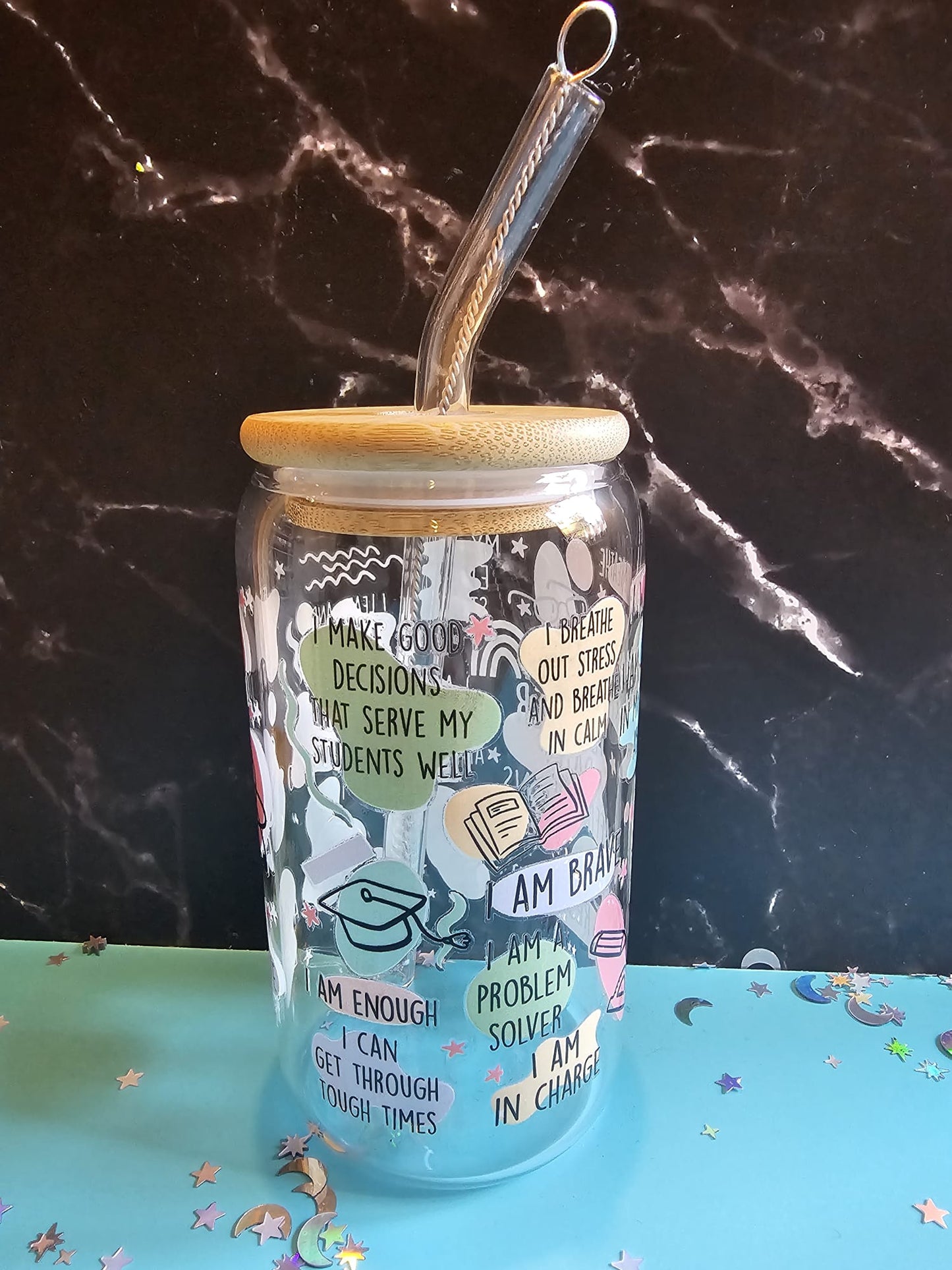Teacher glass drinking tumbler gift