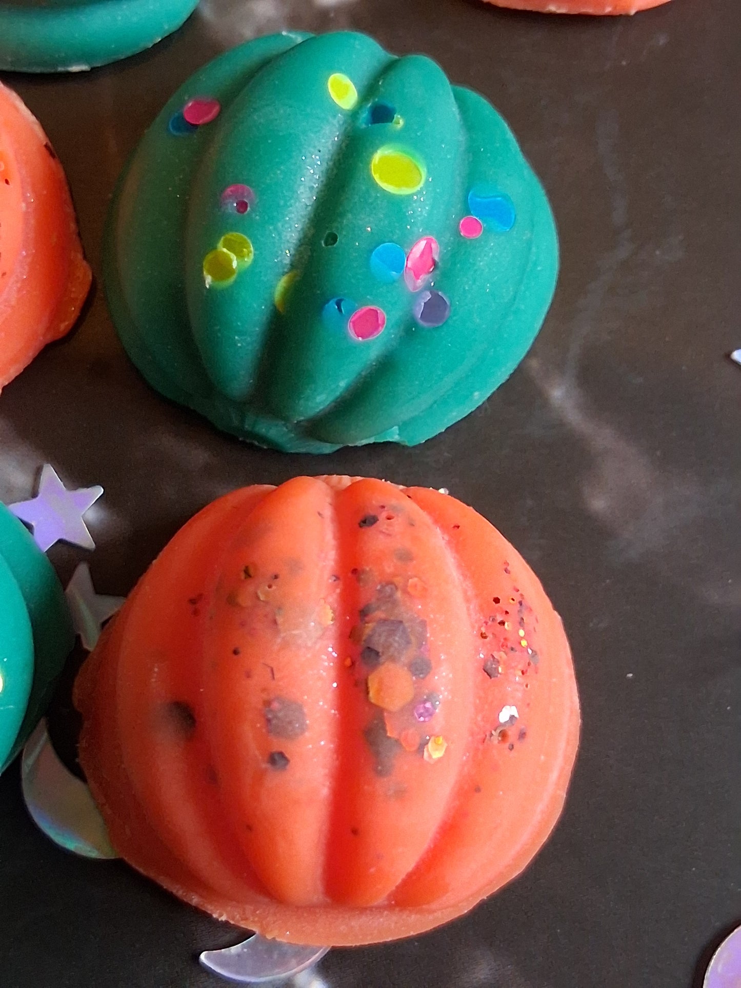 Mini pumpkin wax melts fragranced in Vanilla Pumpkin