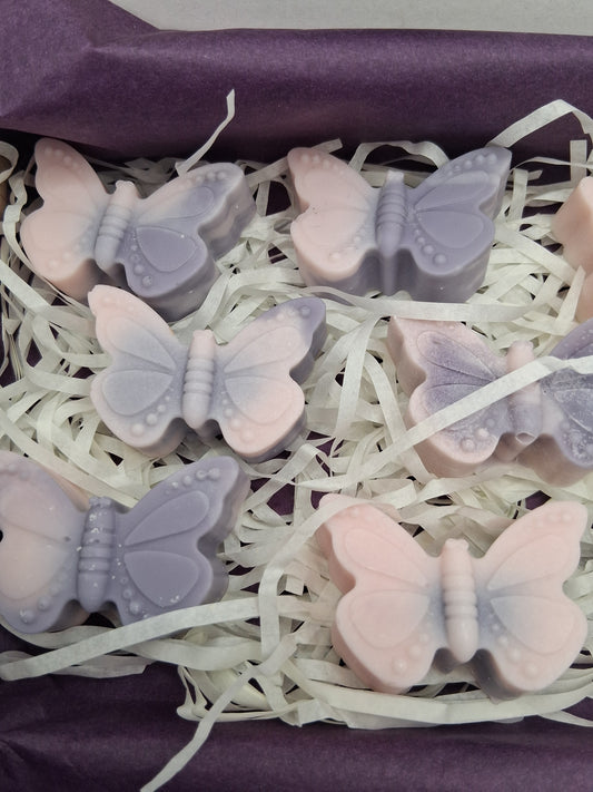 8 x marble coloured butterfly wax melts in fragrance Clean Cotton