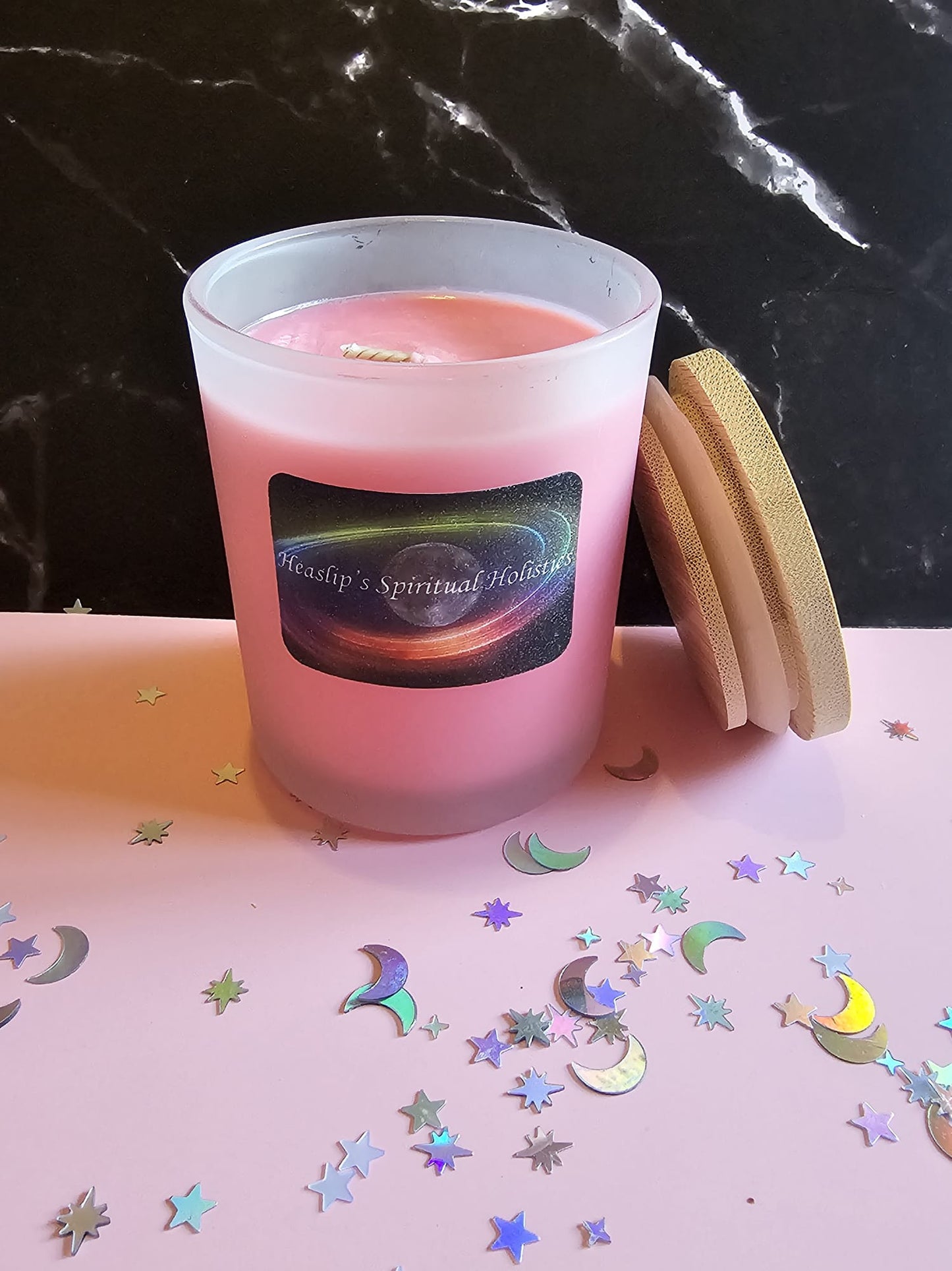 Pretty Energy fragranced candle.