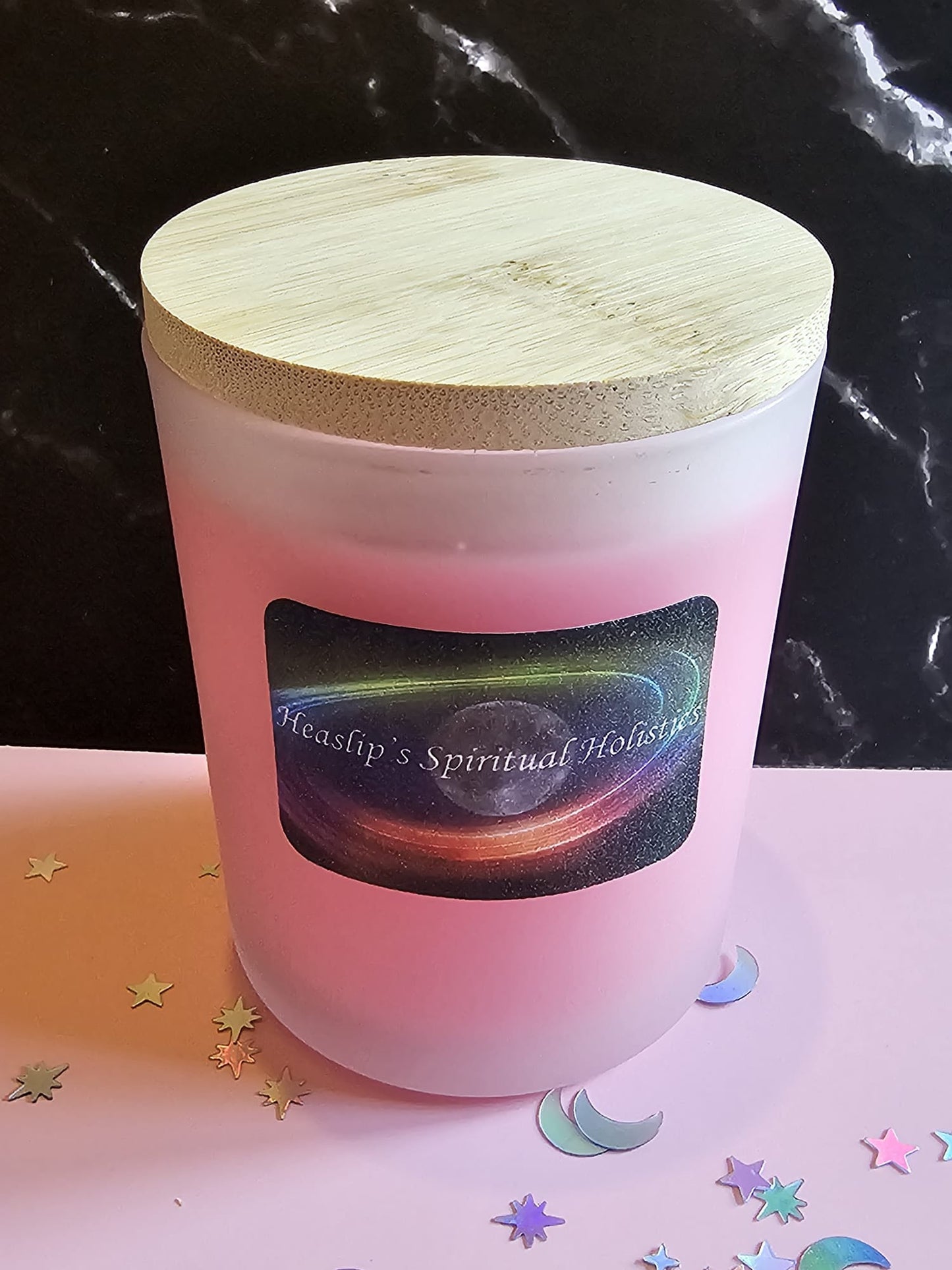 Pretty Energy fragranced candle.