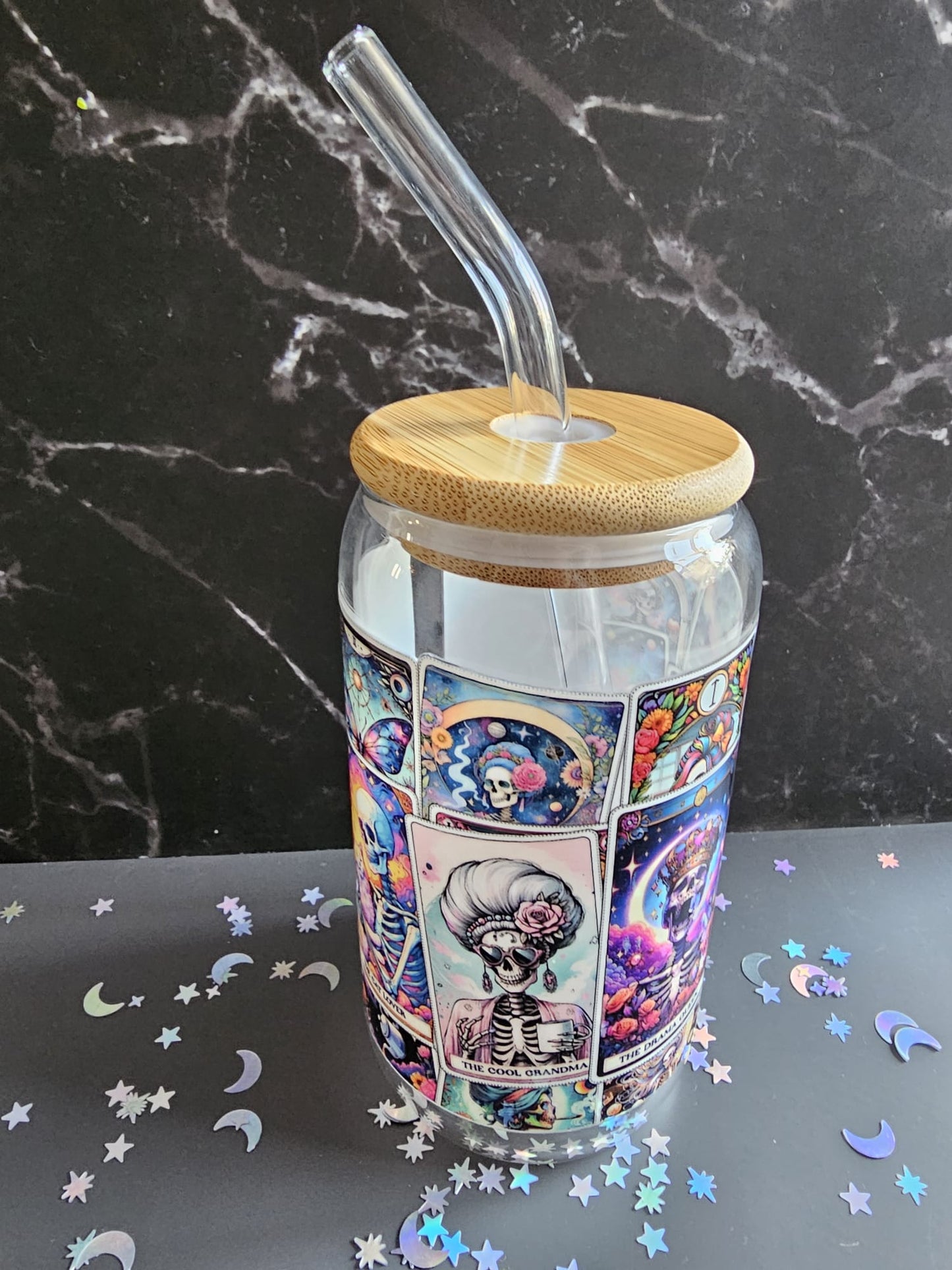 Bright coloured Skeleton Tumbler Glass
