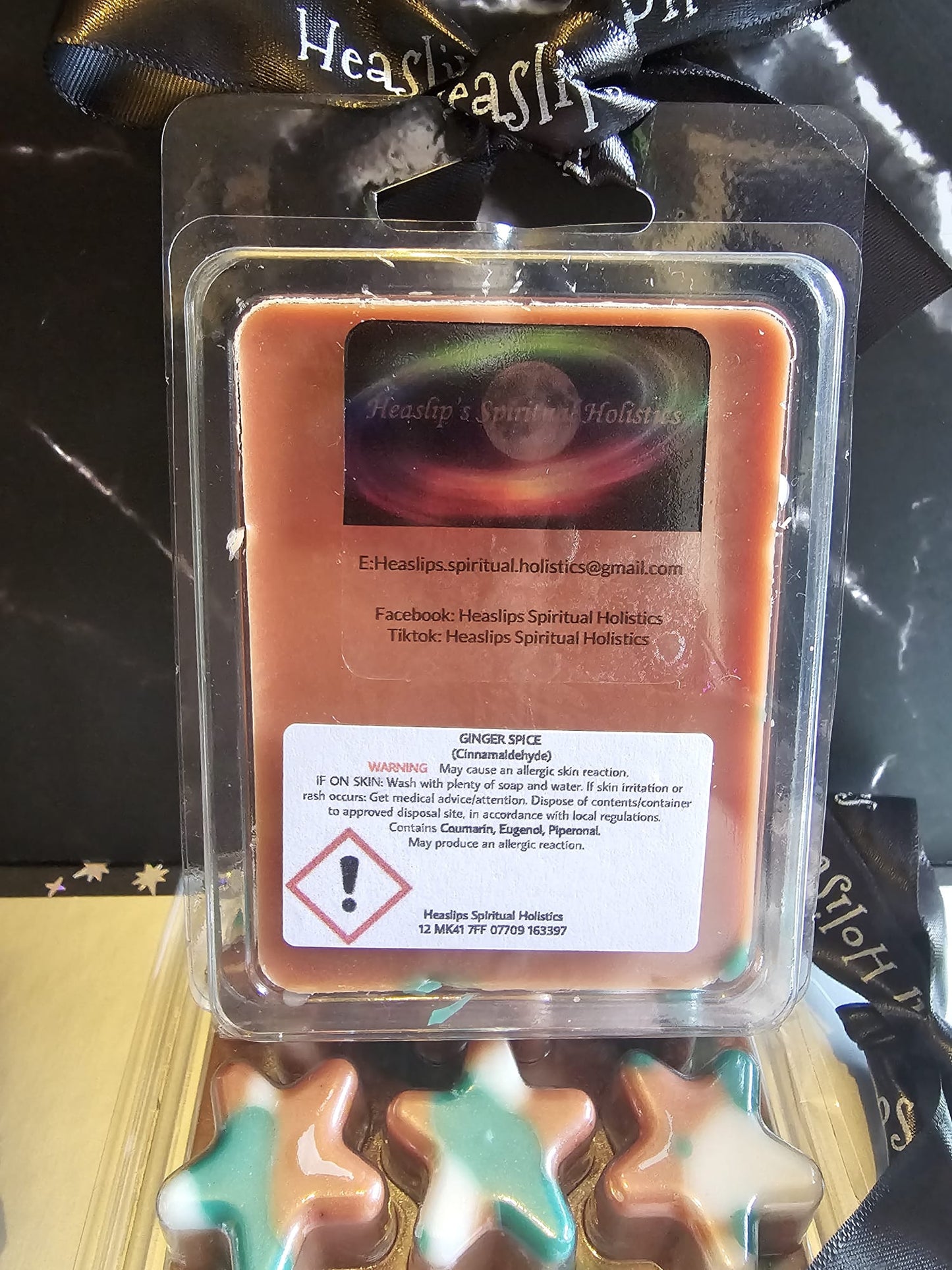 Star shaped wax melt Christmas themed in fragrance Ginger Spice