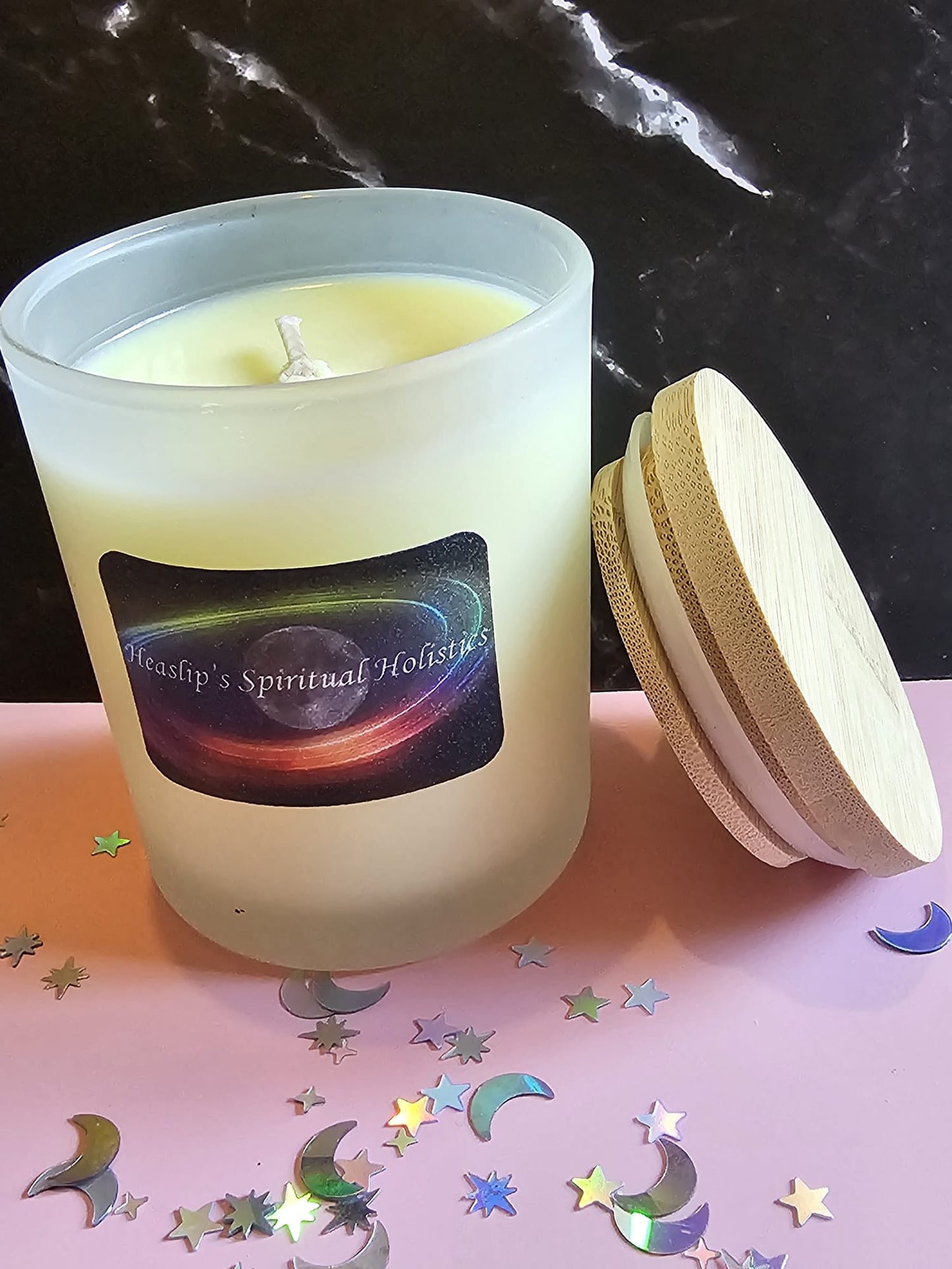 Citrusly Good fragranced candle.
